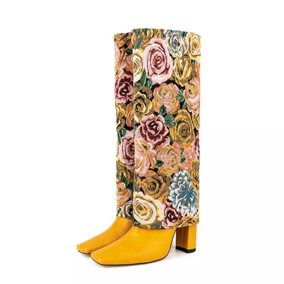 Floral Pattern Boots - Picture 2 of 3